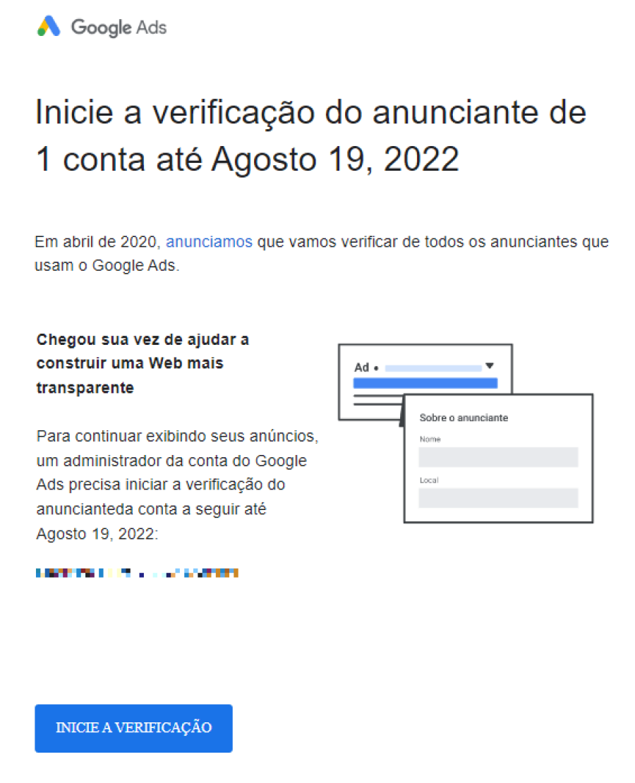 Imagem Google Ads Verificação do Anunciante - Eco Webdesign Resolve